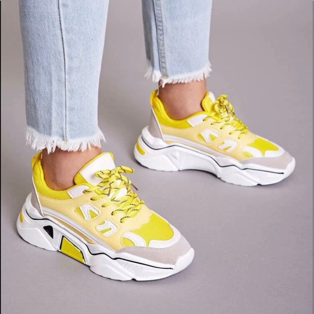 Lace up front chunky sneakers